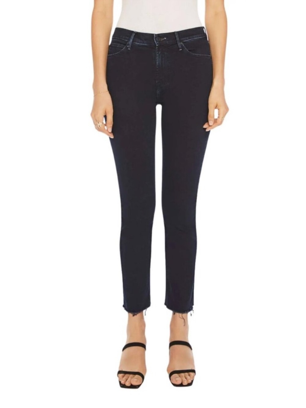 Mother denim jeans the mid rise dazzler ankle fray in holding hands 31